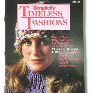 VTG Simplicity Timeless Fashions Magazine Patterns 80s Sweaters Bags Hats